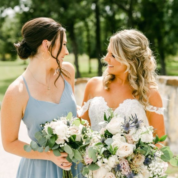 Revelry Kaia Chiffon, French Blue, Size 4 - Picture 2 of 4